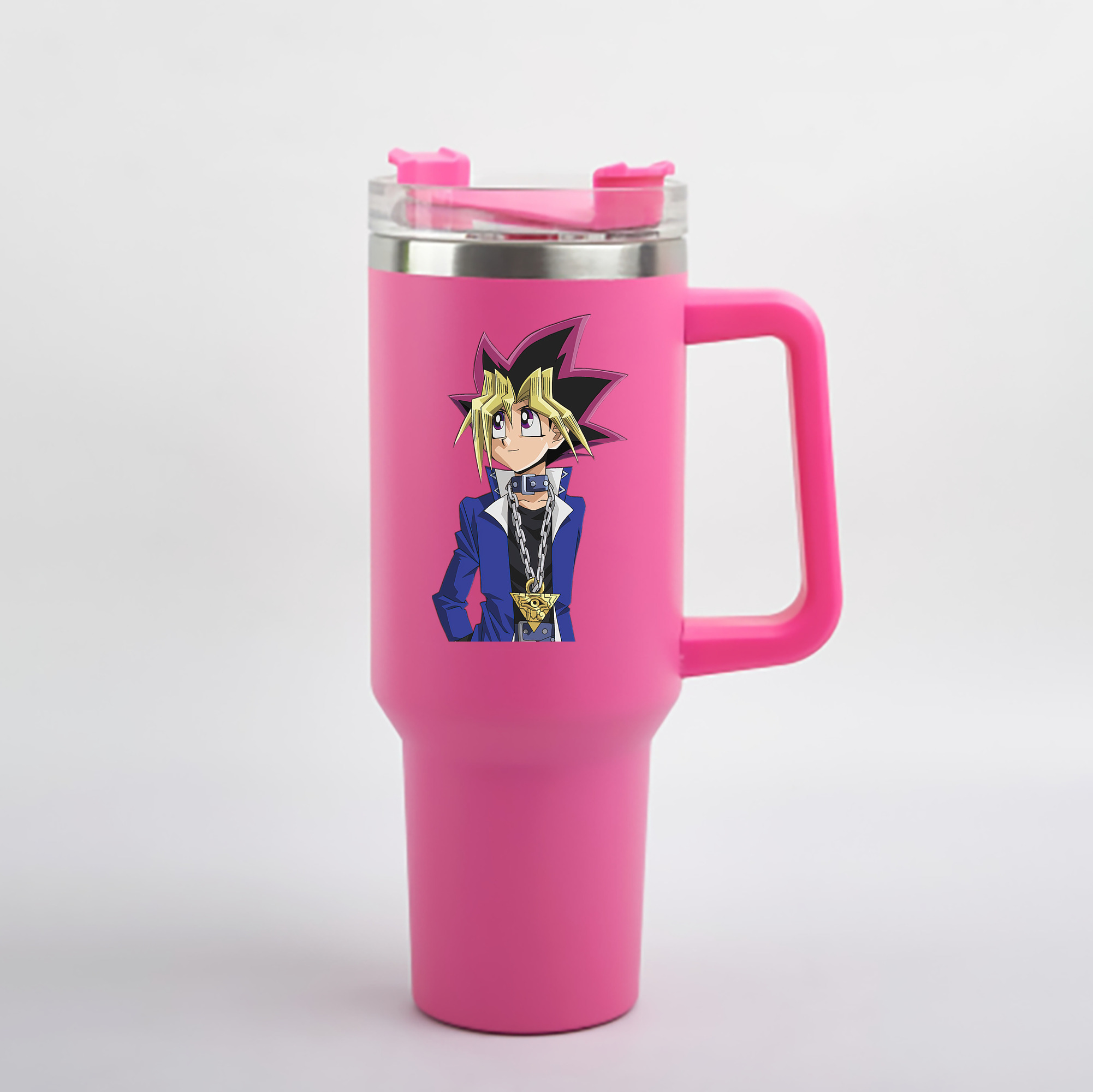 （画像用） 遊☆戯☆王 Yu-Gi-Oh! 1200mL車用タンブラー - クリスタルステッカー（プラスチックストロー付き）